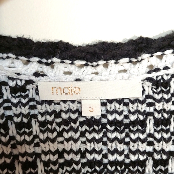 Maje J Striped Cotton-Blend Cardigan - Picture 10 of 15